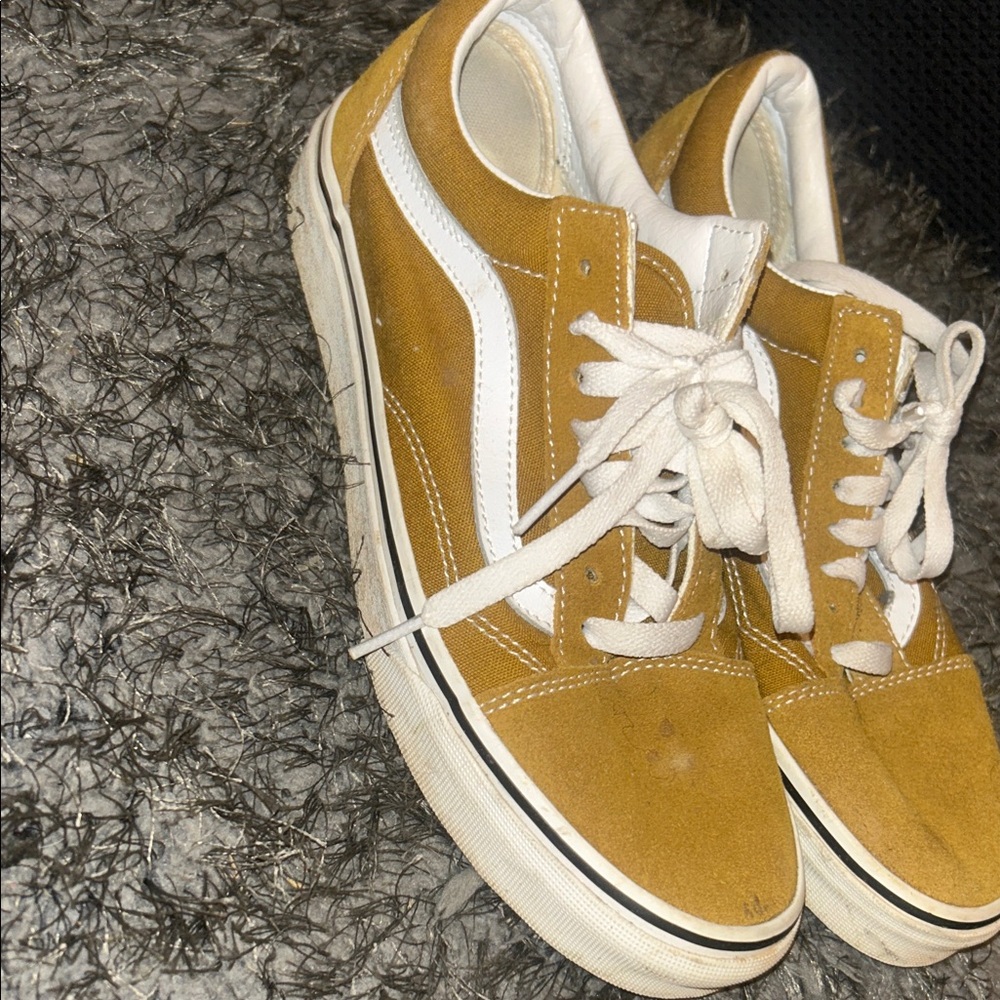 Vans Mustard and White Sneakers